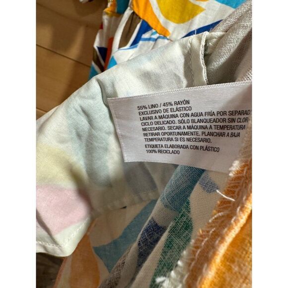 Tabitha Brown X Target Botanical Print Colorful Dress Smocked Puff Sleeve Large - Picture 5 of 8